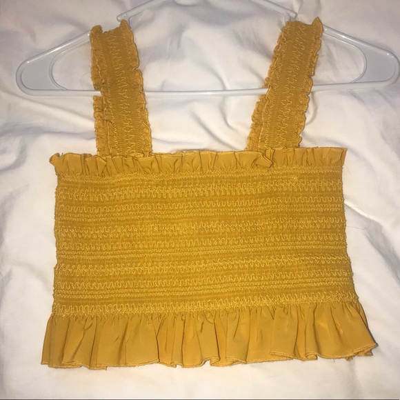 Yellow Ruffled Crop Top - Picture 3 of 3